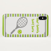 Tennisracket en bal groene strepen Case-Mate iPhone case (Achterkant (horizontaal))