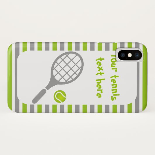 Tennisracket en bal groene strepen Case-Mate iPhone case (Achterkant (horizontaal))