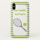 Tennisracket en bal groene strepen Case-Mate iPhone case (Achterkant)
