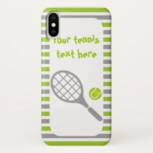 Tennisracket en bal groene strepen Case-Mate iPhone case