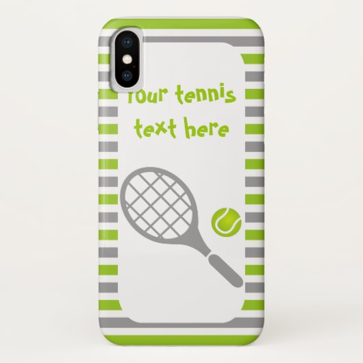 Tennisracket en bal groene strepen Case-Mate iPhone case (Achterkant)