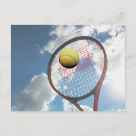 Tennisracket en Bal in het Air Briefkaart