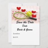 Tennisracket en bal met liefde kaart (Voorkant)