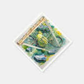 Tennisracket en bal op het veld Bedankt feest Servet