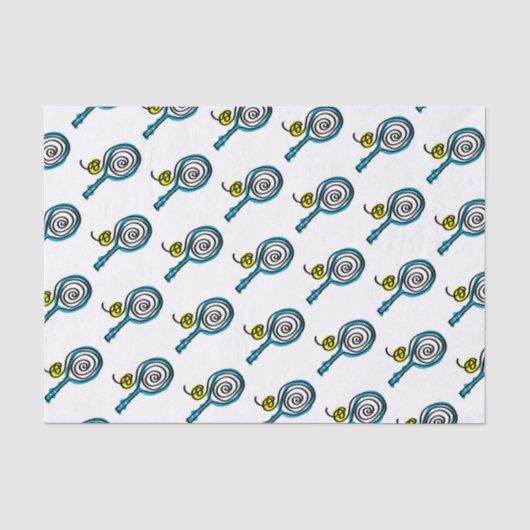 Tennisracket en bal patroon tissuepapier (Voorkant)