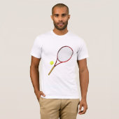 Tennisracket en bal t-shirt (Voorkant volledig)