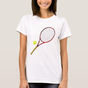 Tennisracket en bal t-shirt