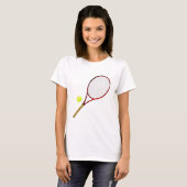 Tennisracket en bal t-shirt (Voorkant volledig)
