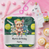 Tennisracket en bal voor tennisliefhebbers papieren bordje (Feest)