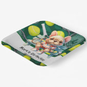 Tennisracket en bal voor tennisliefhebbers papieren bordje (Gebogen)