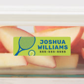 Tennisracket en balnaam telefoonnummer woning labels (Aangebracht)