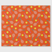 Tennisracket en kogelpatroon met partijomslag cadeaupapier (Vlak)