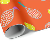 Tennisracket en kogelpatroon met partijomslag cadeaupapier (Rol Hoek)