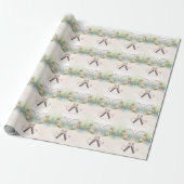 Tennisracket met bloemen cadeaupapier (Uitgerold)