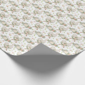 Tennisracket met bloemen cadeaupapier (Hoek)
