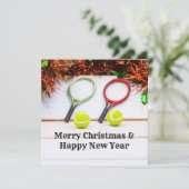 Tennisracket met kerstdecoratie (Staand voorkant)