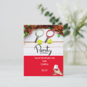 Tennisracket met kerstdecoratie kaart (Staand voorkant)