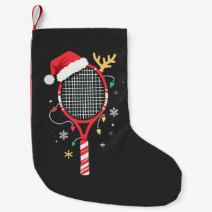 Tennisracket met Kerstmanhoed en Kerstverlichting Kleine Kerstsok
