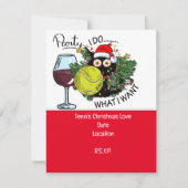 Tennisracket met Kerstmis met Wijn grappig Kaart (Voorkant)