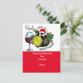 Tennisracket met Kerstmis Save the Date Party I Kaart (Staand voorkant)