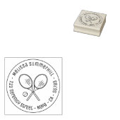 Tennisracket Racket en Bal Ronde Adres Rubberstempel (Gestempeld)