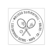 Tennisracket Racket en Bal Ronde Adres Rubberstempel (Afrduk)