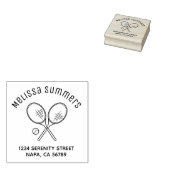 Tennisracket Rackets en Bal Boog Adres Rubberstempel (Gestempeld)