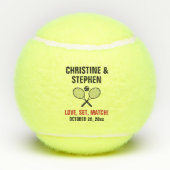 Tennisracketbal bruiloft favor tennisballen (Achterkant)