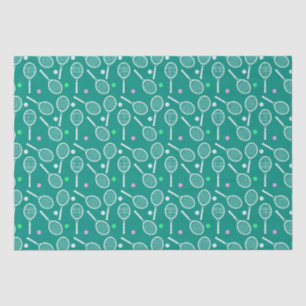 Tennisracketpatroon Emerald Green Tissuepapier