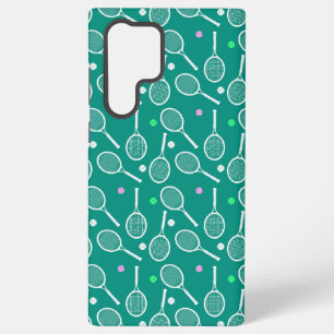 Tennisracketpatroon groen samsung galaxy hoesje