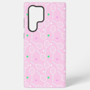 Tennisracketpatroon pastelroze   samsung galaxy hoesje