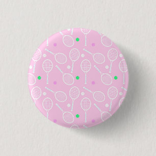 Tennisracketpatroon Roze Ronde Button 3,2 Cm