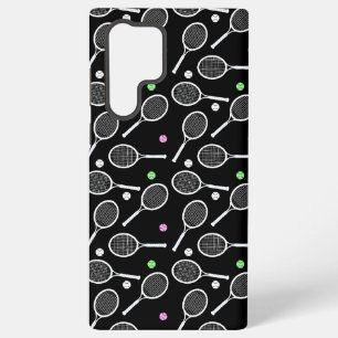 Tennisracketpatroon Zwart   Samsung Galaxy Hoesje