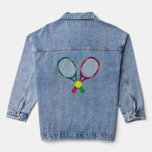 Tennisrackets & Bal Denim Jacket (Achterkant)