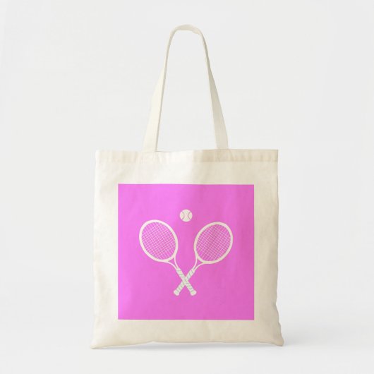 Tennisrackets & Bal Diep Roze Tote Bag (Voorkant)