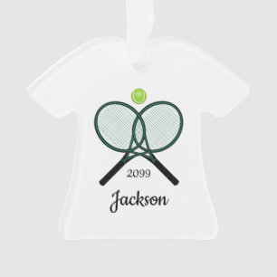 Tennisrackets & Bal Kerst Acryl Ornament