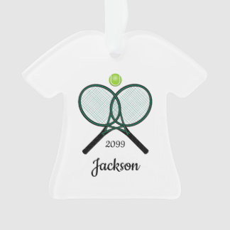 Tennisrackets & Bal Kerst Acryl Ornament