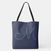 Tennisrackets Blauw Tote Bag (Achterkant)