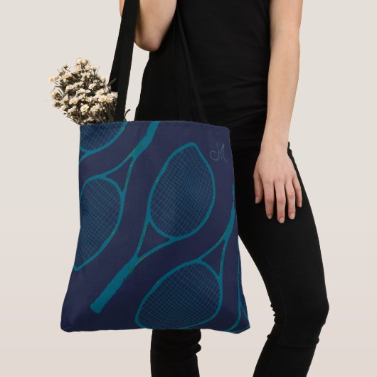 Tennisrackets Blauw Tote Bag (Dichtbij)