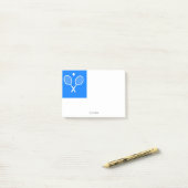 Tennisrackets Blauwe Achtergrond Gepersonaliseerd Post-it® Notes (Op bureau)