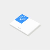 Tennisrackets Blauwe Achtergrond Gepersonaliseerd Post-it® Notes (Schuin)