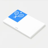 Tennisrackets blauwe achtergrond gepersonaliseerd post-it® notes (Schuin)