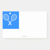 Tennisrackets blauwe achtergrond gepersonaliseerd post-it® notes (Voorkant)