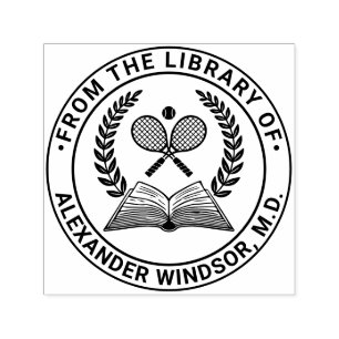 Tennisrackets Boek Krans #1LR Boeknaam Zelfinktende Stempel