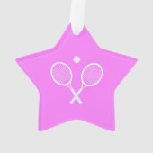 Tennisrackets en Bal Roze Ster Ornament (achterkant)