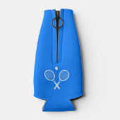 Tennisrackets en Ball Party Blauw Flesjeskoeler (Achterkant)