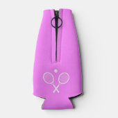 Tennisrackets en Ball Party Deep Pink Flesjeskoeler (Achterkant)