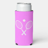 Tennisrackets en Ball Party Deep Pink Seltzer Blikjeskoeler (Seltzer Voorkant)