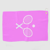 Tennisrackets en Ball Pink Wellness Golfhanddoek (Horizontaal)