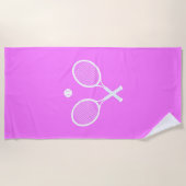 Tennisrackets en Ball Pink Wellness Strandlaken (Voorkant)